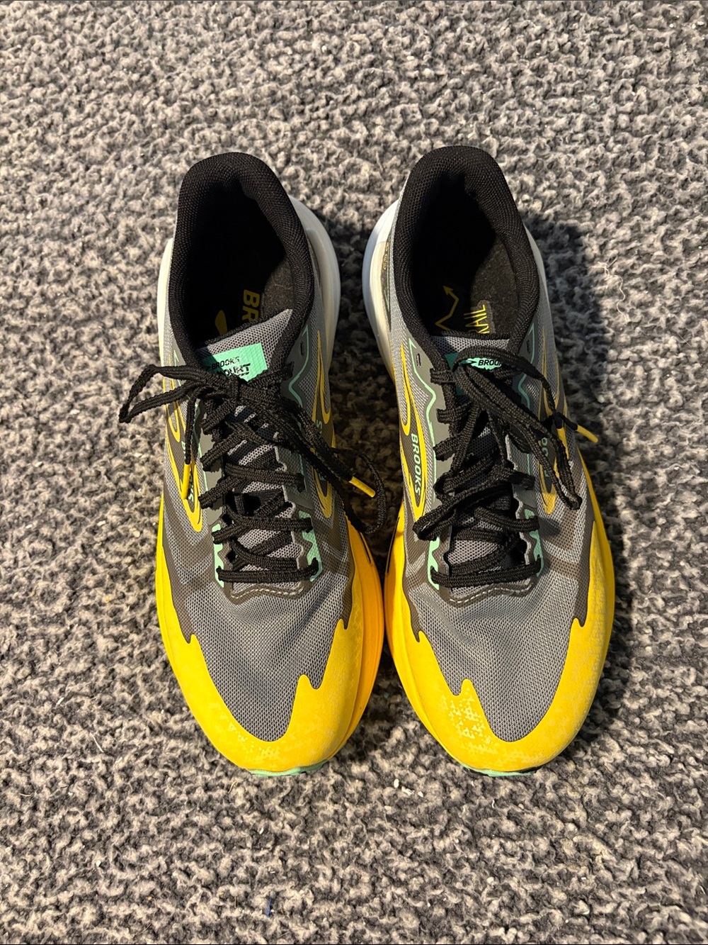 Brooks Men’s Size 8 Catamount 3 Trail Sneakers in Lemon Chrome NWOT!